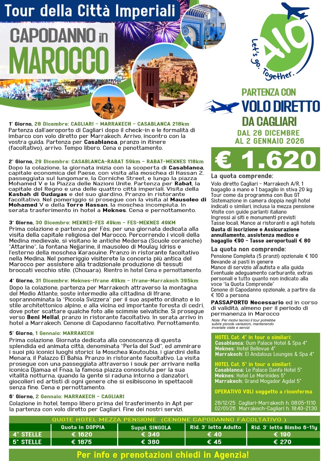 Capodanno Marocco Tour Citta Imperiali Da Cagliari