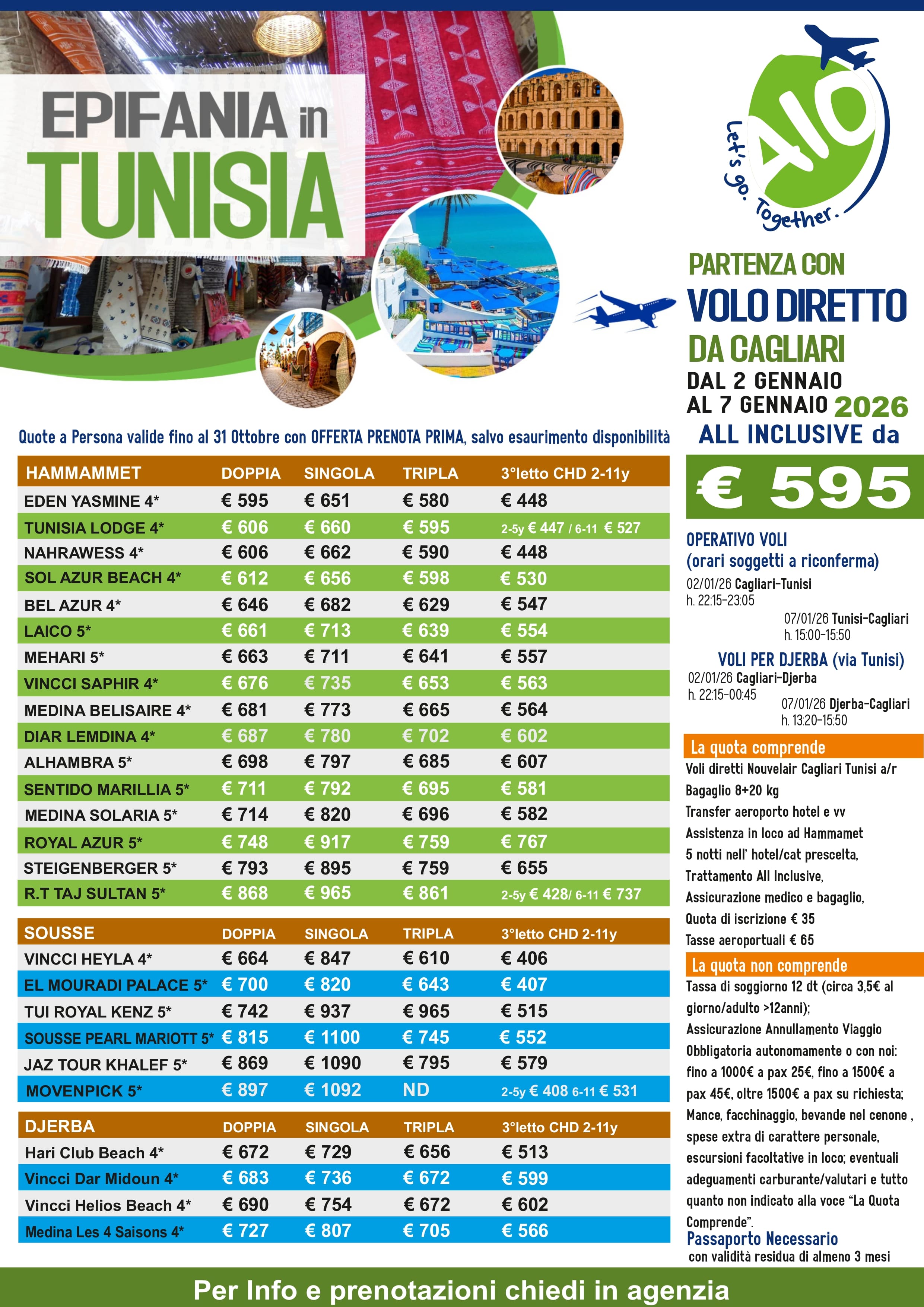 EPIFANIA in TUNISIA 2025  DA CAGLIARI